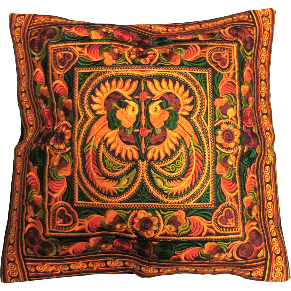 Ethnic Hmong Handcrafted Vintage Embroidered Cushion Throw Pillow Case Cover - Ambali Fashion Home Accents 