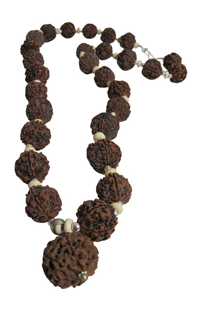 Handmade Vintage Tibetan 6 Face Rudraksha Seed Mala Prayer Bead Necklace #14 - Ambali Fashion Necklaces accessory, bohemian, boho, ethnic, gypsy, hippie, indian, meditation, necklace, new age