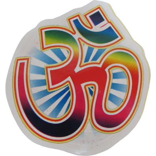 Om/Ohm Yoga Meditation Rainbow Multicolor Art Decal Sticker Pack of 2 - Ambali Fashion Stickers accessory, bohemian, decal, decoration, eastern, india, new age, retro, sixties, spiritual, sti