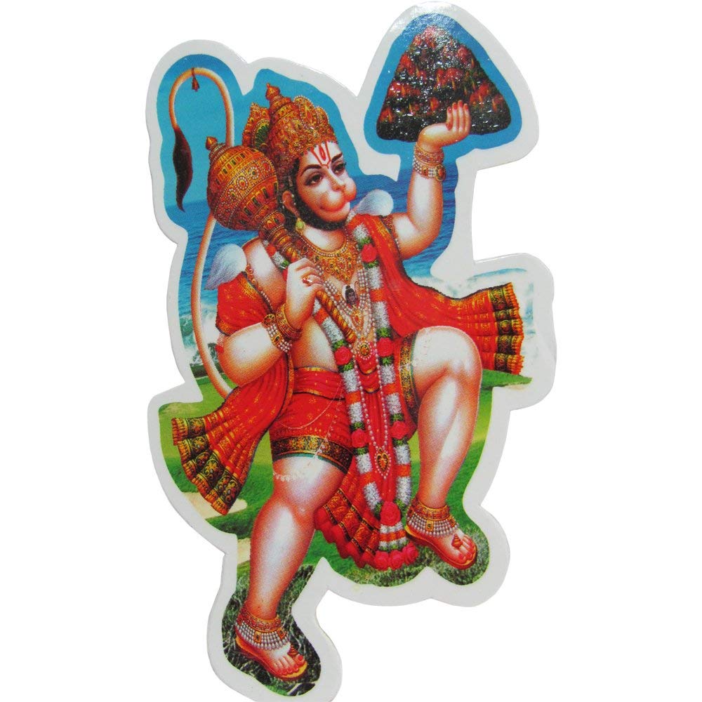 Shri Hanuman Hindu God Yoga Meditation Art Decal Sticker - Ambali Fashion Stickers accessory, bohemian, decal, decoration, eastern, india, new age, retro, sixties, spiritual, sticker, yoga