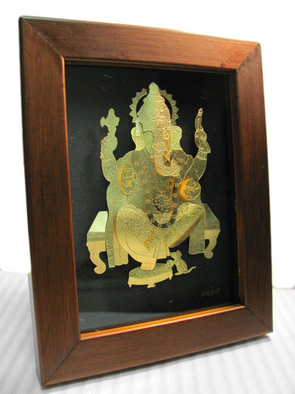 Hindu God 24k Gold Foil Picture Frame - Ambali Fashion Home Accents bohemian, decor, decoration, dorm, eastern, ethnic, gypsy, hippie, indian, meditation, new age, traditional, yoga