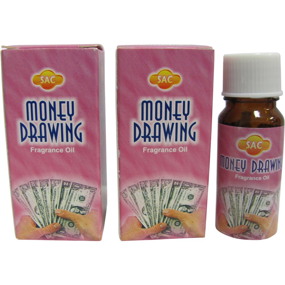SAC Money Drawing Fragrance Oil - 10 ml (1/3 Fl. Oz), Set of 2 - Ambali Fashion Oils aroma, aromatherapy, bohemian, eastern, ethnic, gypsy, hippie, incense, indian, meditation, nagchampa, six