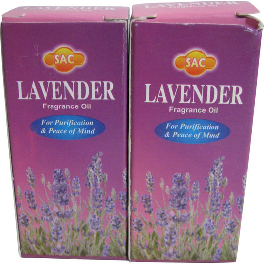 SAC Lavender Fragrance Oil - 10 ml (1/3 Fl. Oz), Set of 2 - Ambali Fashion Oils aroma, aromatherapy, bohemian, ethnic, gypsy, hippie, incense, indian, meditation, nagchampa, new age, sixties,