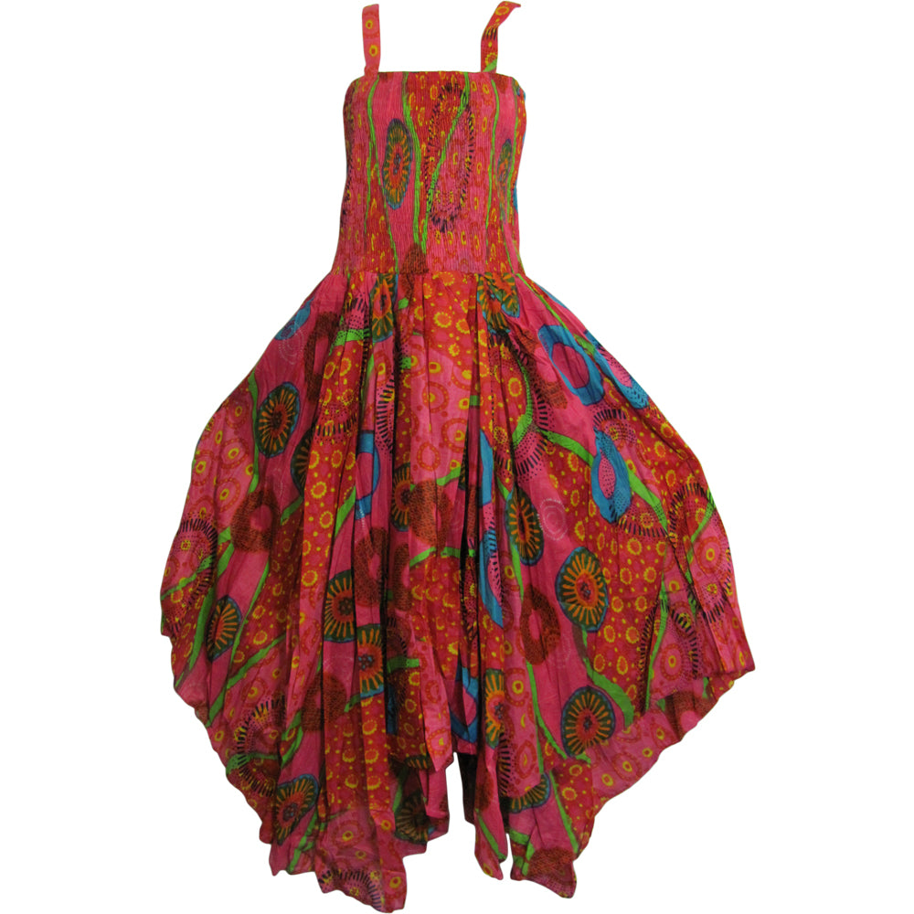 indian cotton gauze dress Kashiti Dress: Retro Green L