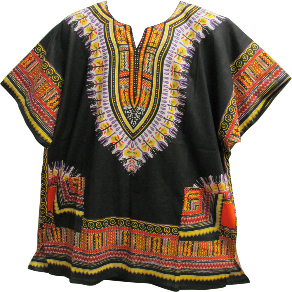 Unisex African Short Sleeve Dashiki Two Pocket Indian Cotton Tunic Shirt - Ambali Fashion Men's Tunics 