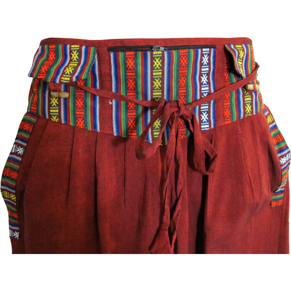 Men's 5-Pocket Fannie Pack Waist Bohemian Cotton Gypsy Harem Pants - Ambali Fashion Men's Pants 
