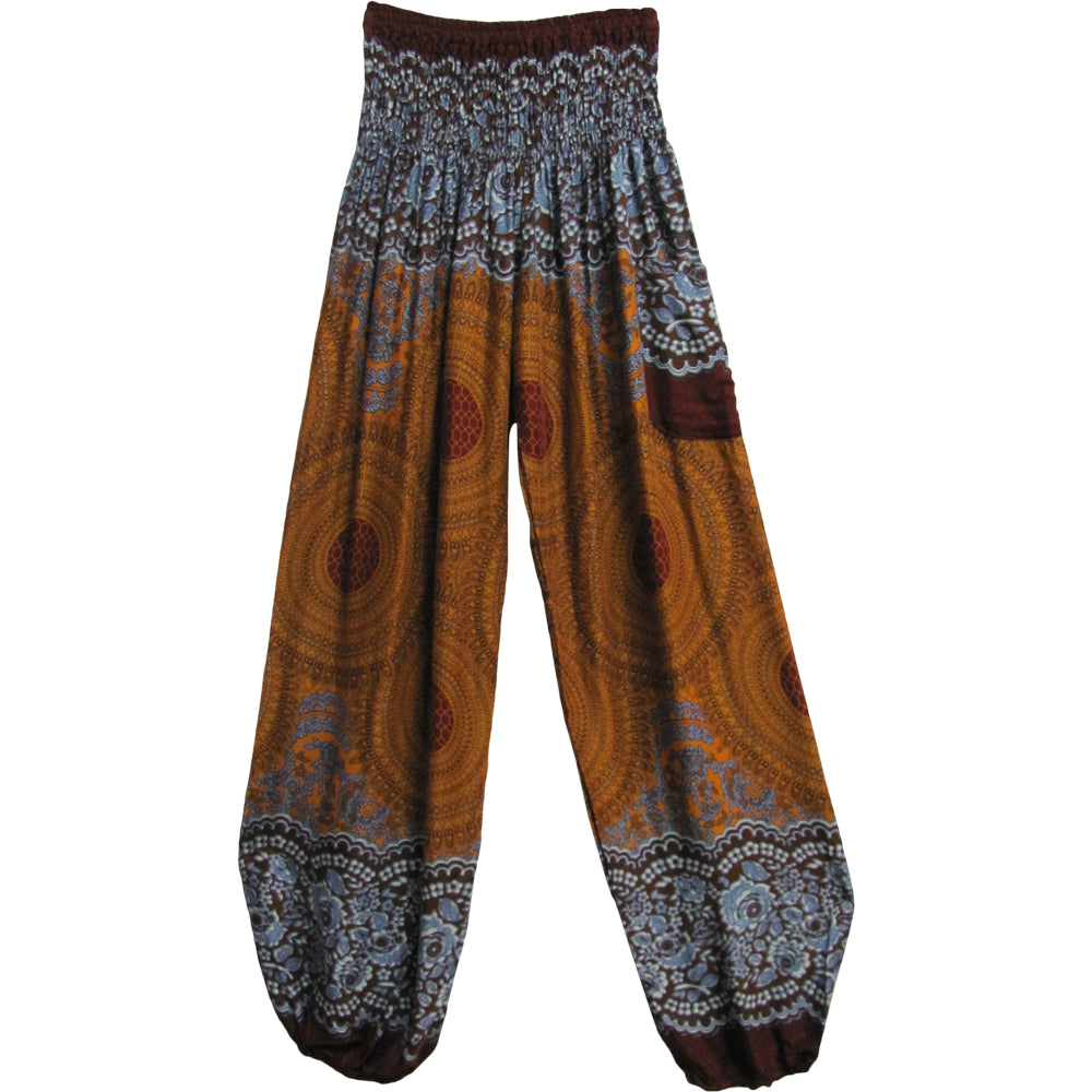 Indian Bohemian Gypsy Mandala Print Yoga Harem Pants THNONA9 - Ambali Fashion Women's Pants 