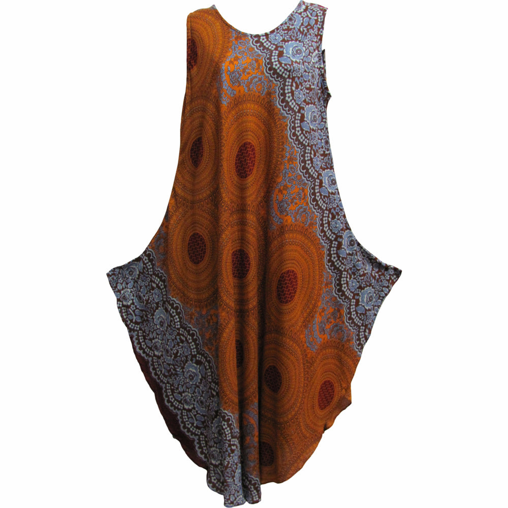 Missy & Plus Sleeveless Mandala Print Long Cotton Sundress THNONA3 - Ambali Fashion Dresses 