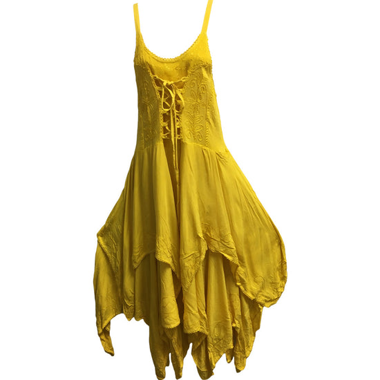 Missy Bohemian Renaissance Spaghetti Strap Layered Embroidered Long Dress main image 1