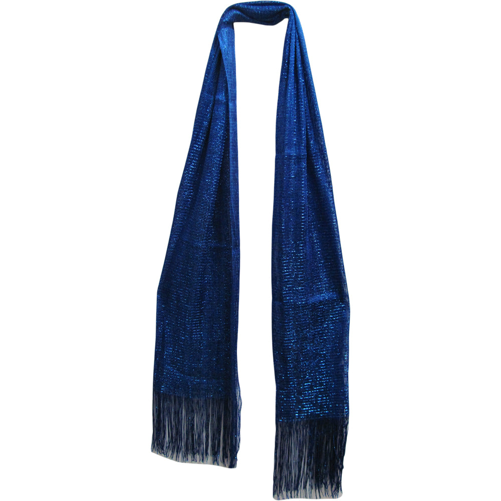 Metallic Dazzling Sparkling Shimmering Fringed Shawl Wrap Scarf - Ambali Fashion Evening Scarves 