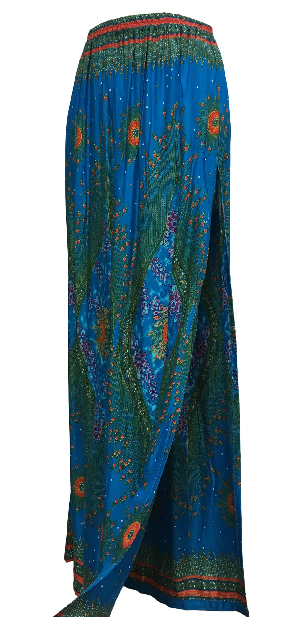 Bohemian Cotton Side Slit A-Line Ethnic Peacock Print Long Maxi Skirt THNONA 8 - Ambali Fashion Skirts 