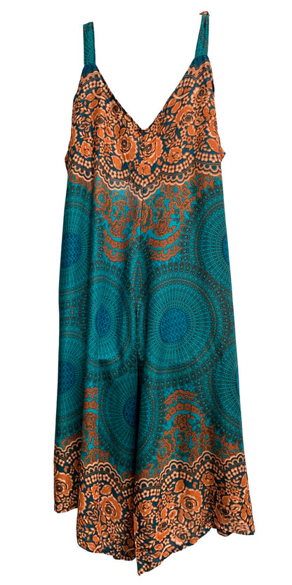 Boho Cotton Mandala Ethnic Print Harem Jumpsuit Palazzo Jumper - Ambali Fashion Women's Pants 