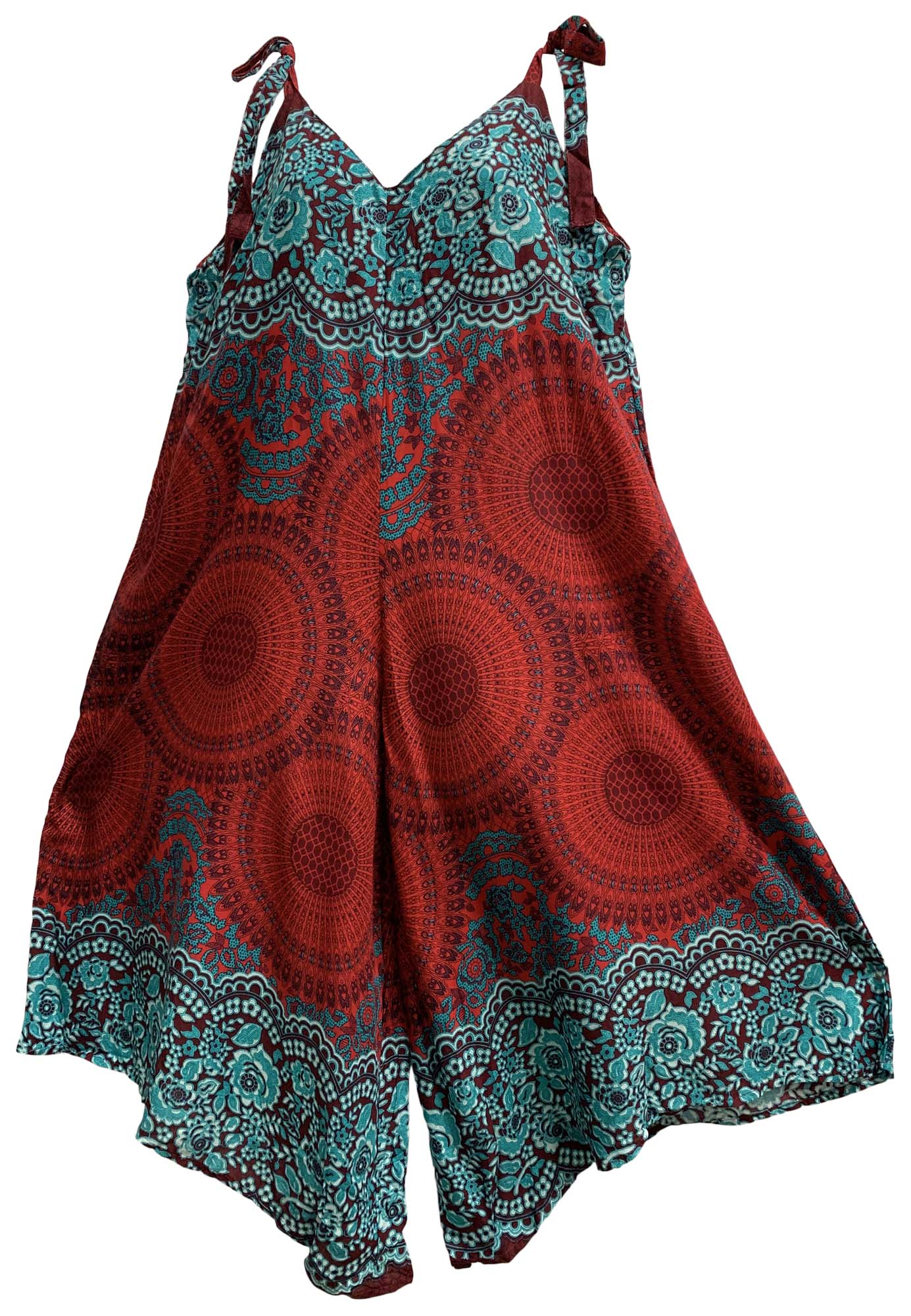 Boho Cotton Mandala Ethnic Print Harem Jumpsuit Palazzo Jumper - Ambali Fashion Women's Pants 