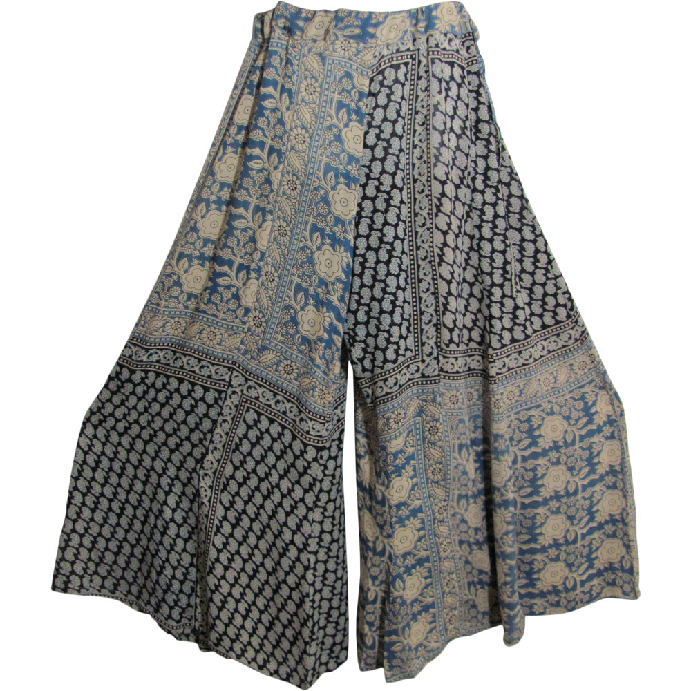 Missy Plus Indian Boho Ethnic Paisley Print Palazzo Long Wide Leg Pants - Ambali Fashion Women's Pants 