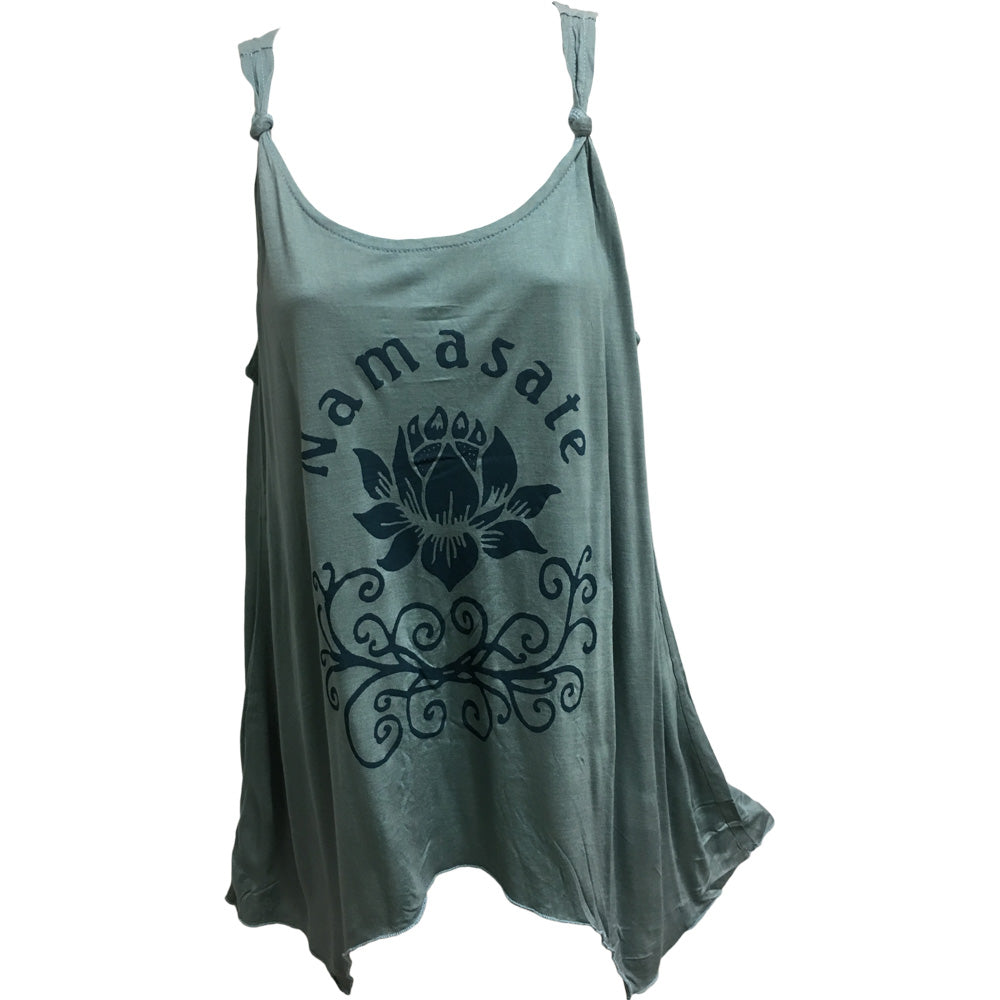 Namaste Yoga Lotus T-Shirt Cami Tank Top Tunic Blouse - Ambali Fashion Blouses 