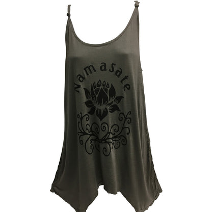 Namaste Yoga Lotus T-Shirt Cami Tank Top Tunic Blouse - Ambali Fashion Blouses 