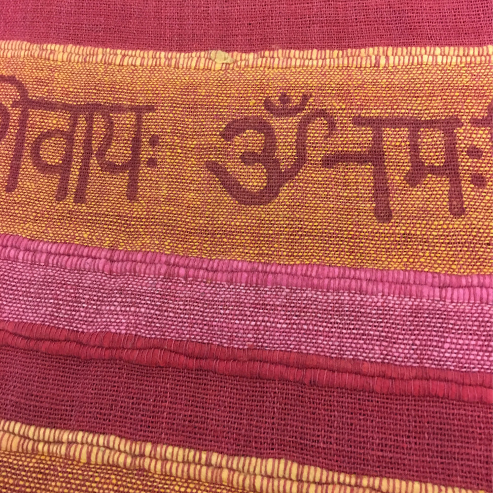 Ribbed Handloomed Cotton Om Namah Shivay Queen Size Bedspread Tapestry - Ambali Fashion Tapestries beach, boho, coverlet, curtain, decoration, dorm, eastern, ethnic, festival, gypsy, hippie, 