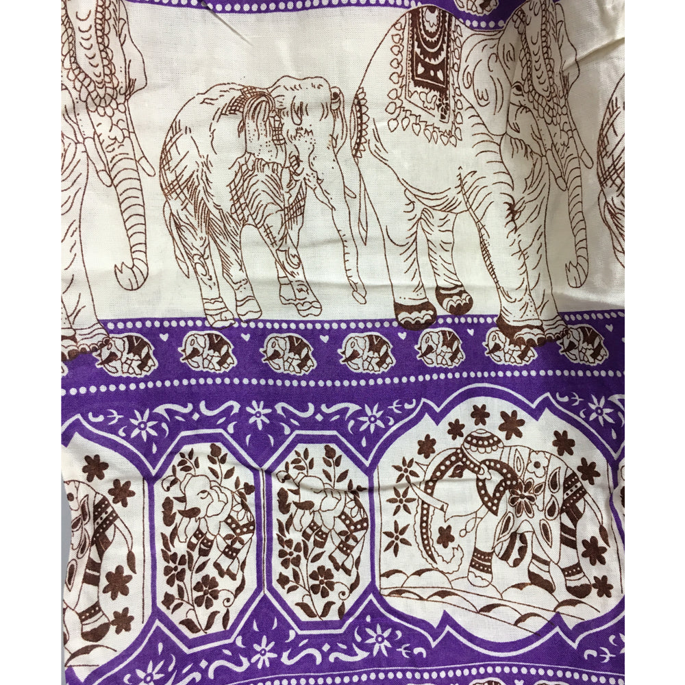 Indian Bohemian Gypsy White Elephant Print Meditation Yoga Harem Pants - Ambali Fashion Women's Pants 