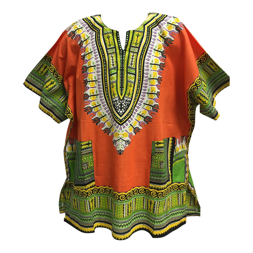 African Short Sleeve Dashiki Two Pocket Cotton Tunic Shirt – Ambali Fashion