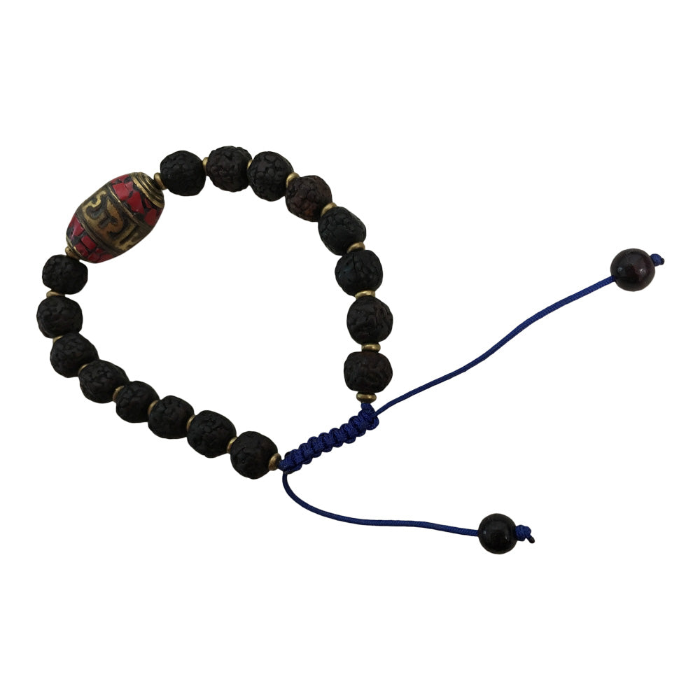Tibetan Coral Om Mani Padme Hum Bodhi Seed Mala Shamballa Bead Bracelet - Ambali Fashion Bracelets accessory, bead, bohemian, boho, bracelet, casual, chakra, eastern, energy, ethnic, gypsy, h