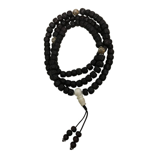Tibetan Vintage Rudraksha Shiva Energy Mala Conch Shell Prayer Bead Necklace - Ambali Fashion Necklaces accessory, bohemian, boho, chakra, designer, eastern, ethnic, exotic, gypsy, meditation