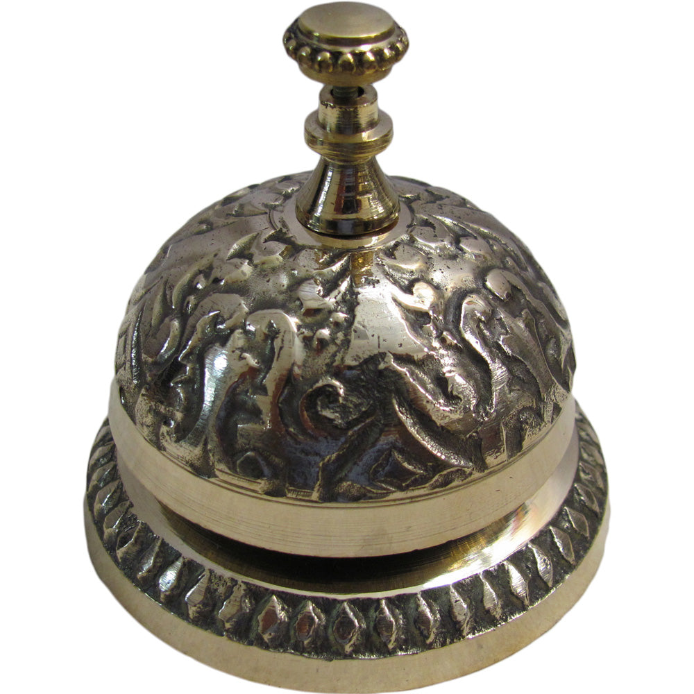Indian Vintage Victorian Style Solid Brass Service Desk Bell - Ambali Fashion Home Accents 