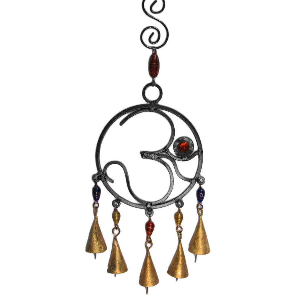 Om/Ohm Decorative Good Luck Home and Garden Bell Wind Chime w/ Beads - Ambali Fashion Wind Chimes 