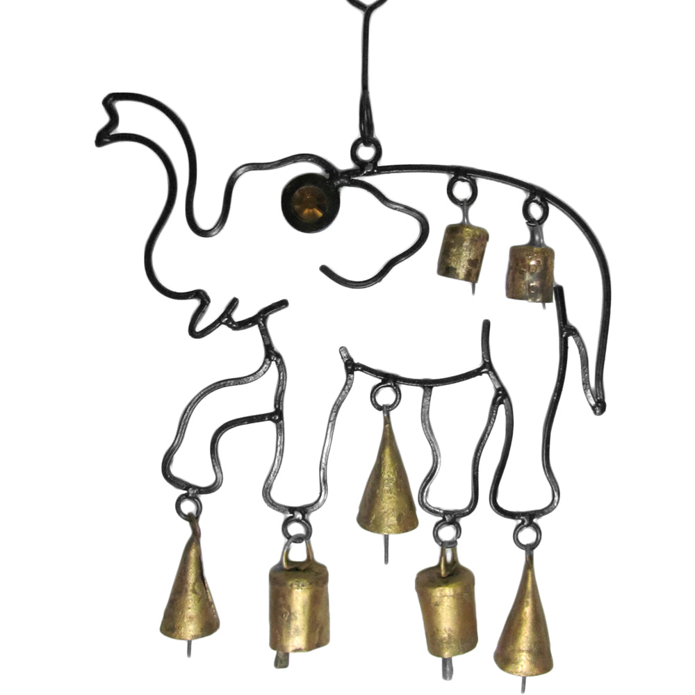 Indian Decorative Bell Home & Garden Good Luck Elephant Wind Chime - Ambali Fashion Home Accents accessory, bohemian, boho, casual, coverlet, decor, decoration, dorm, eastern, ethnic, gypsy, 