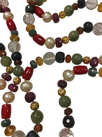 Nine Planet Navgraha Astrological Mala Yoga Prayer Bead Necklace - Ambali Fashion Necklaces accessory, bohemian, boho, casual, classic, eastern, ethnic, gypsy, hippie, meditation, new age, tr