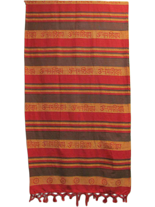 Red Orange Om Namah Shivay Full Size Bedspread Tapestry Throw Blanket - Ambali Fashion Tapestries beach, boho, coverlet, curtain, decoration, dorm, ethnic, gypsy, hippie, indian, new age, she