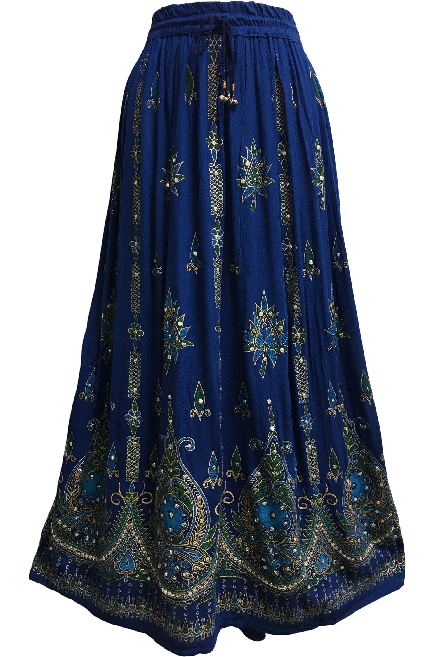 Women's Handmade Indian Sequin Crinkle Gypsy Broomstick Long Skirt ...