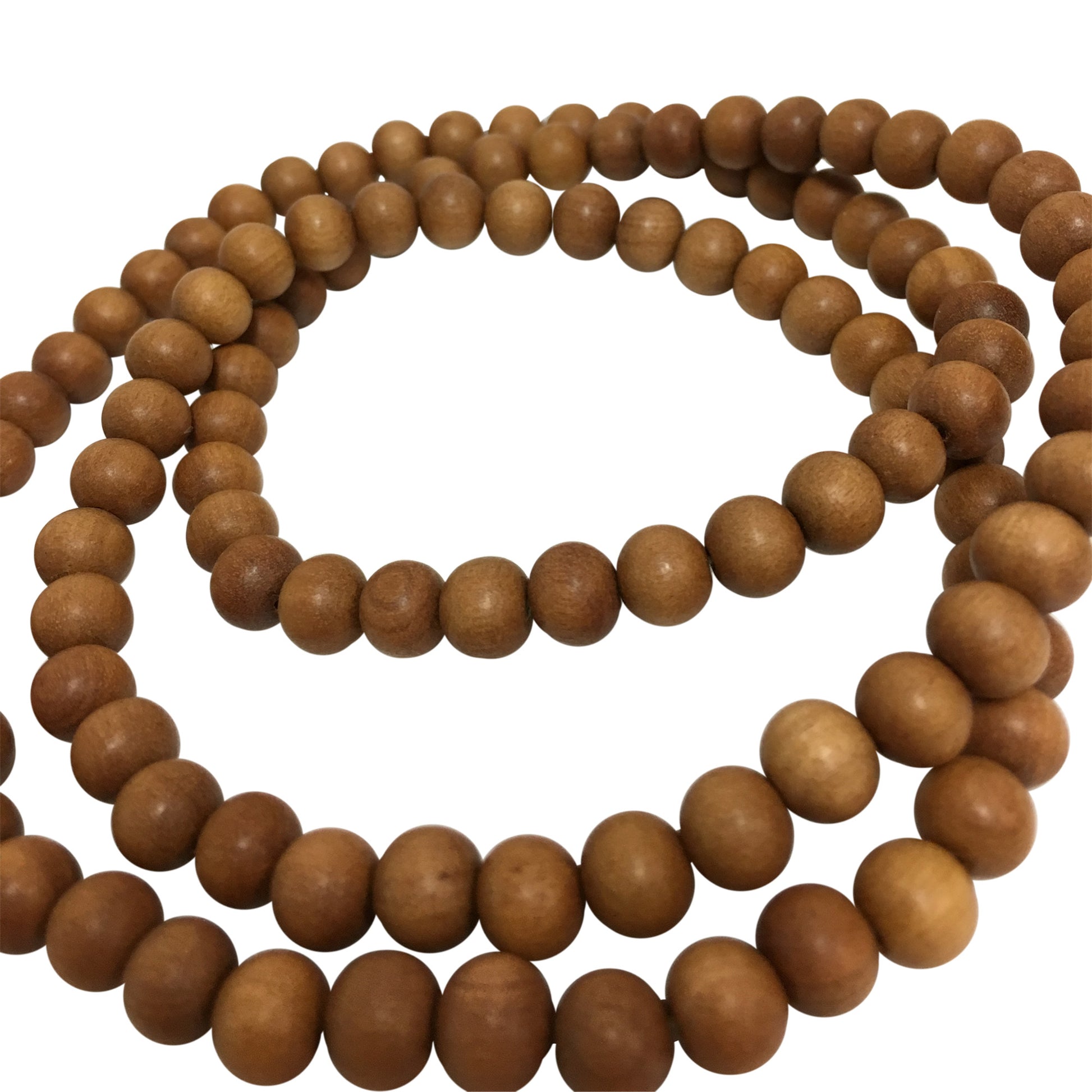 Handmade 6mm Genuine Sandalwood Yoga Meditation Prayer Mala Bead Necklace - Ambali Fashion Necklaces 