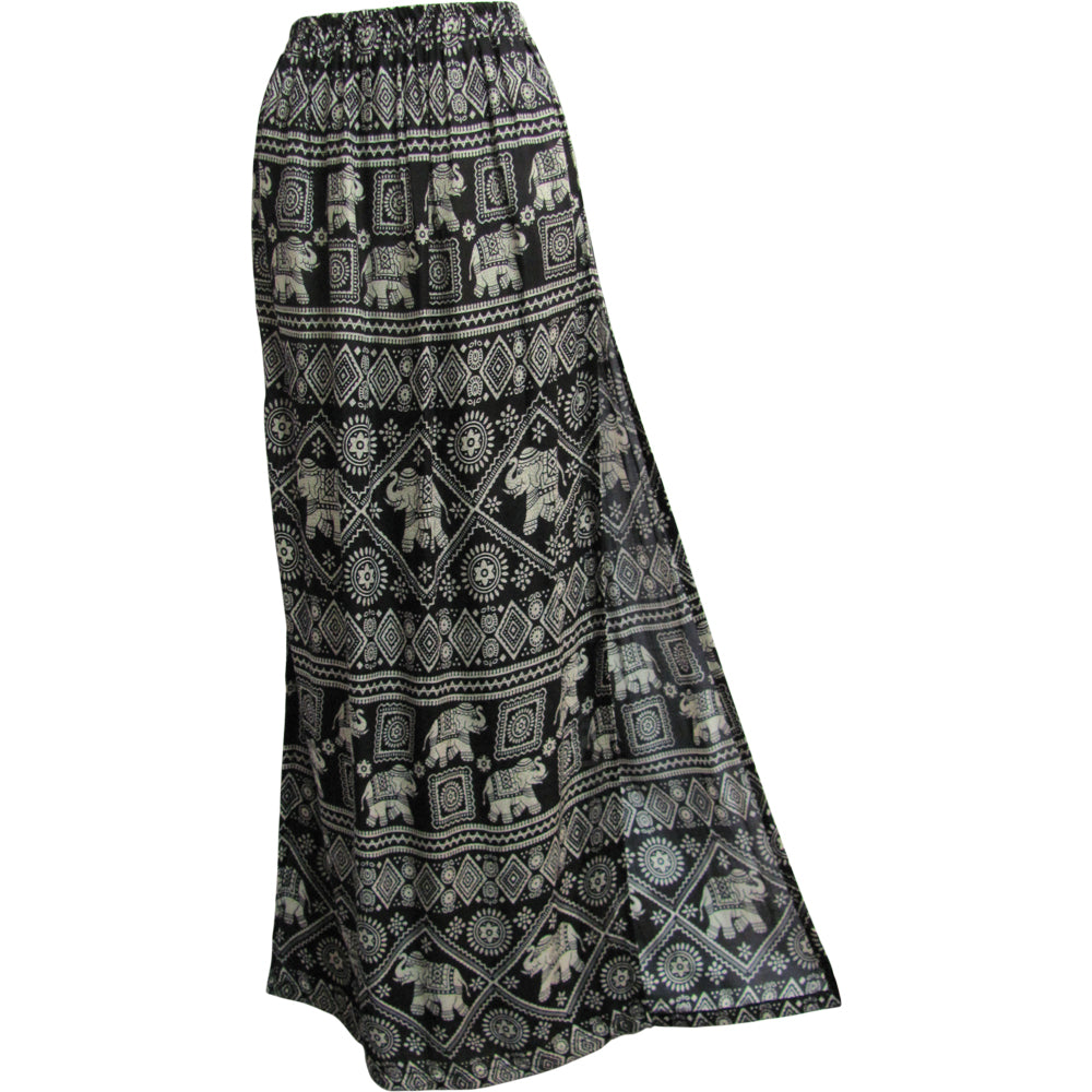 Bohemian Cotton Side Slit A-Line Ethnic Elephant Print Long Maxi Skirt THNONA 7 - Ambali Fashion Skirts bohemian, casual, eastern, ethnic, gypsy, summer, traditional, trendy