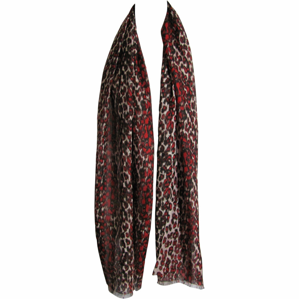 Trendy Unisex Soft Long Leopard Print Scarf Wrap Shawl JK247 - Ambali Fashion Evening Scarves 