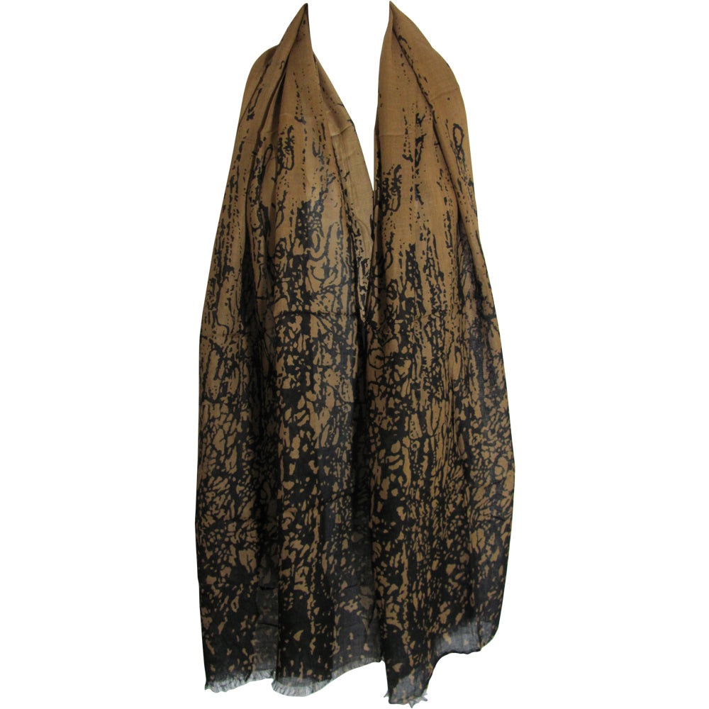 Brown Black Earth Tone Fringed Indian Cotton Long Scarf Stole Wrap JK261 - Ambali Fashion Cotton Scarves accessory, bohemian, casual, ethnic, gypsy, hippie, shawl, stole, trendy, unisex, wrap