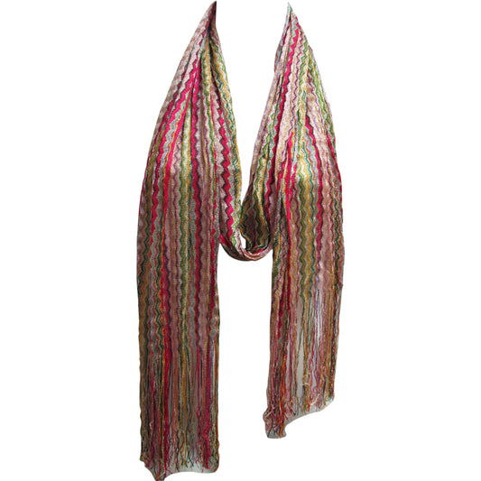 Silky Rainbow Fringed Lightweight Fashion Geometric Print Scarf JK324 - Ambali Fashion Evening Scarves accessory, bohemian, casual, eastern, ethnic, gypsy, hippie, shawl, stole, unisex, wrap