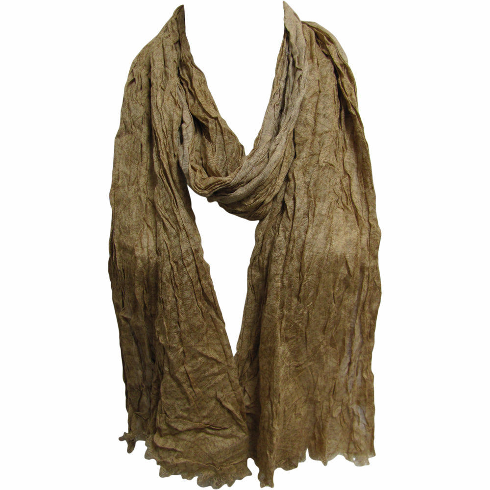 Beige-Brown Soft Crinkled Trendy Unisex Wrap Shawl Long Fashion Scarf JK330 - Ambali Fashion Evening Scarves accessory, autumn, bohemian, boho, ethnic, exotic, gift, india, shawl, trendy, uni