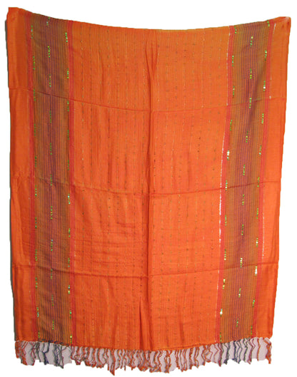 Orange Pashmina Scarf Bandana Fringe Muffler JK419 - Ambali Fashion Scarves accessory, bohemian, boho, casual, classic, ethnic, gypsy, indian, shawl, sixties, wrap