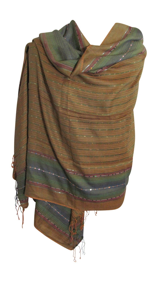 Earthtone Pashmina Cotton-Feel Fringe Scarf Wrap Shawl Stole Bandana Muffler JK420 - Ambali Fashion Scarves casual, classic, indian, shawl, sixties, wrap