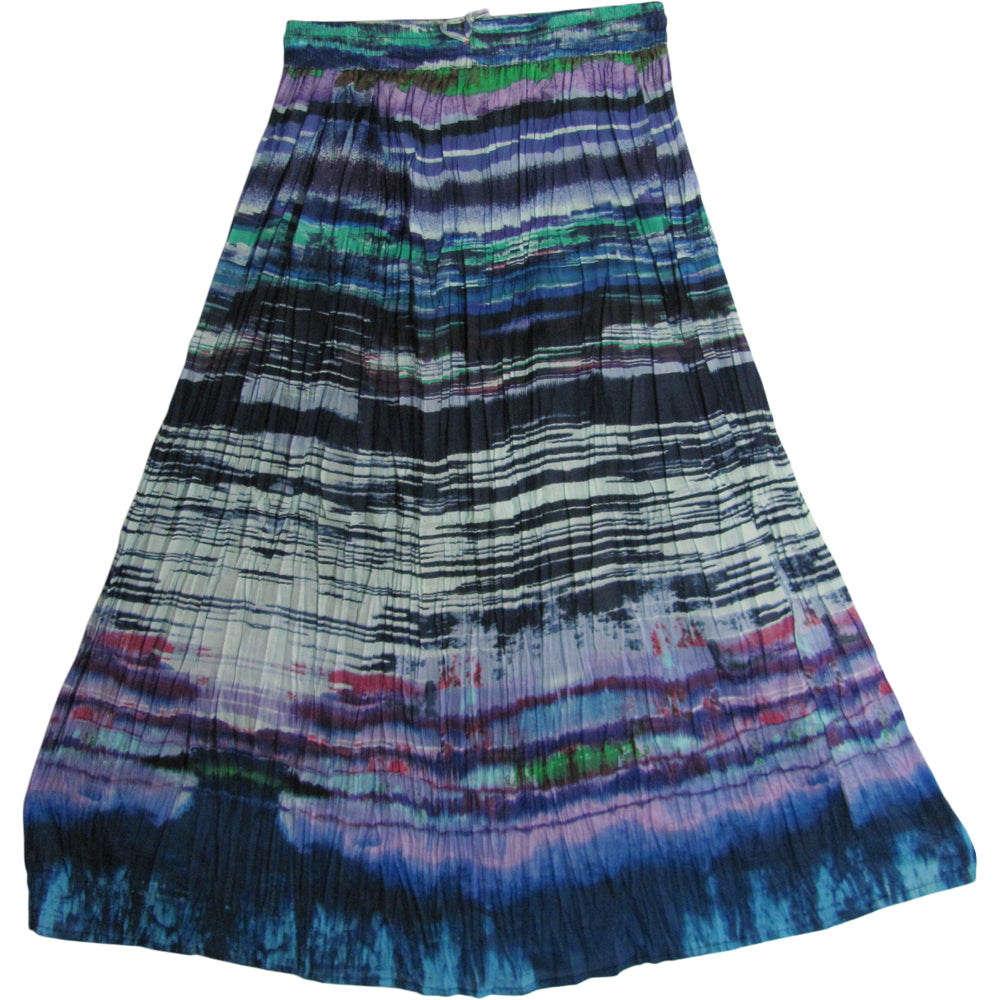 JK Indian Cotton Crinkle Broomstick Bohemian Long Gypsy Skirt - Ambali Fashion Skirts 