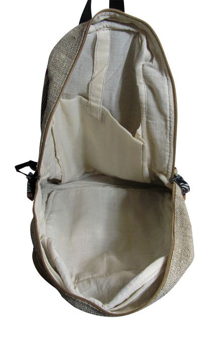 Heavy Duty Ethnic Handmade Large Multipocket Himalayan Hemp Backpack #3 - Ambali Fashion Backpacks 