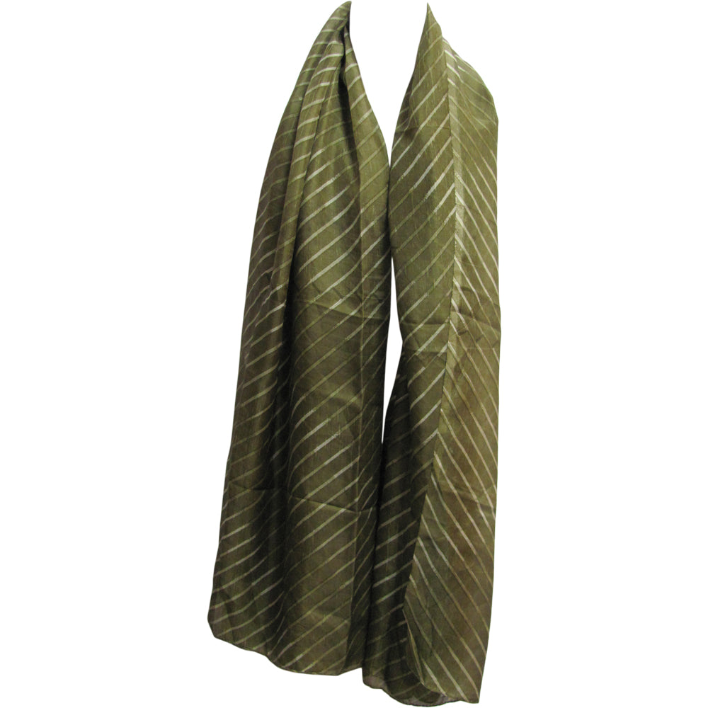 Indian Pure Silk Striped Solid Color Long Large Fashion Scarf Shawl (45" x 68") - Ambali Fashion Silk Scarves boho, casual, classic, decoration, ethnic, gypsy, hippie, indian, shawl, sixties,
