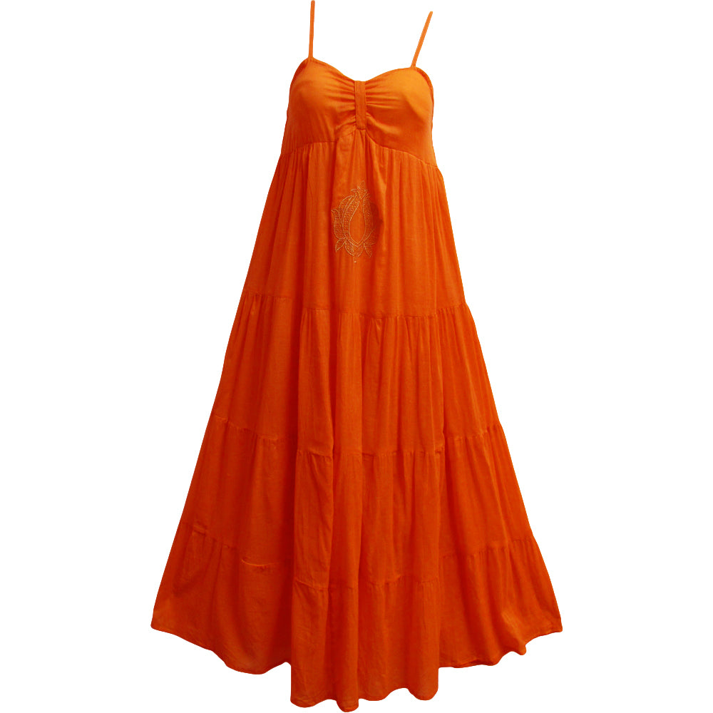 Women's Indian Cotton Long Tiered Beach Summer Maxi Dress Minaxi - Ambali Fashion Dresses beach, beachwear, boho, classic, cotton, dress, gift, gypsy, hippie, lightweight, maxi, trendy