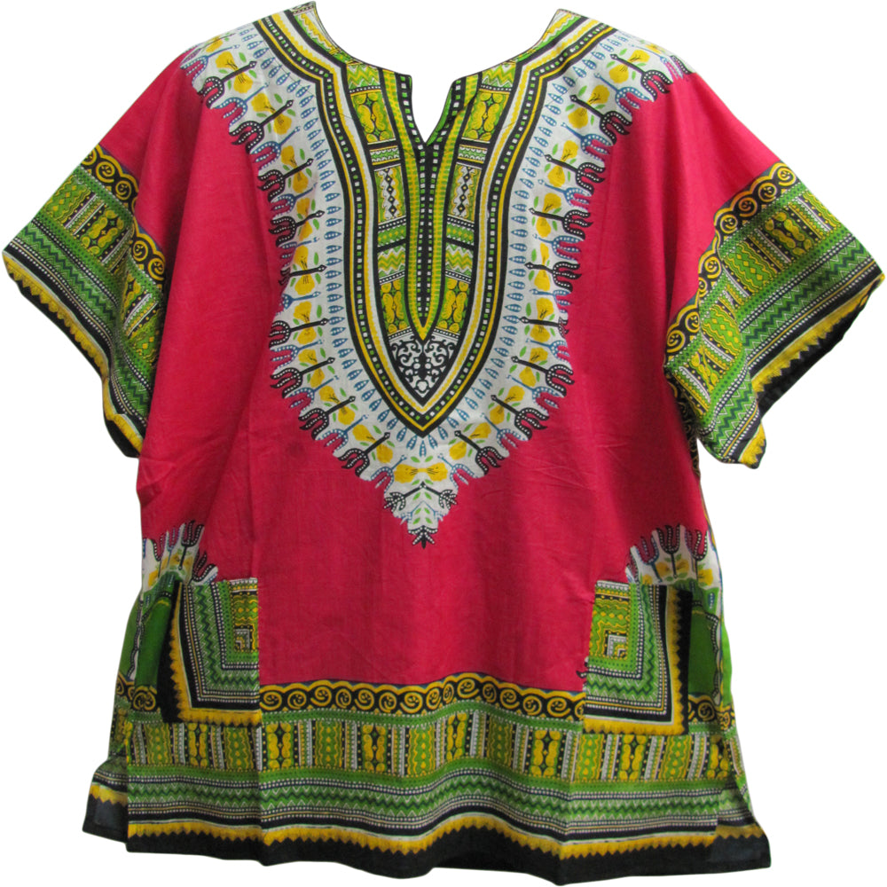 Unisex African Short Sleeve Dashiki Two Pocket Indian Cotton Tunic Shirt - Ambali Fashion Men's Tunics 