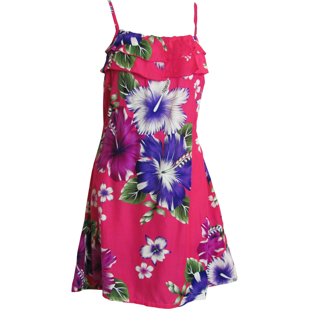Bohemian Petite Ruffled Spaghetti Strap A-Line Mini Floral Sun Dress TH HANA - Ambali Fashion Dresses 