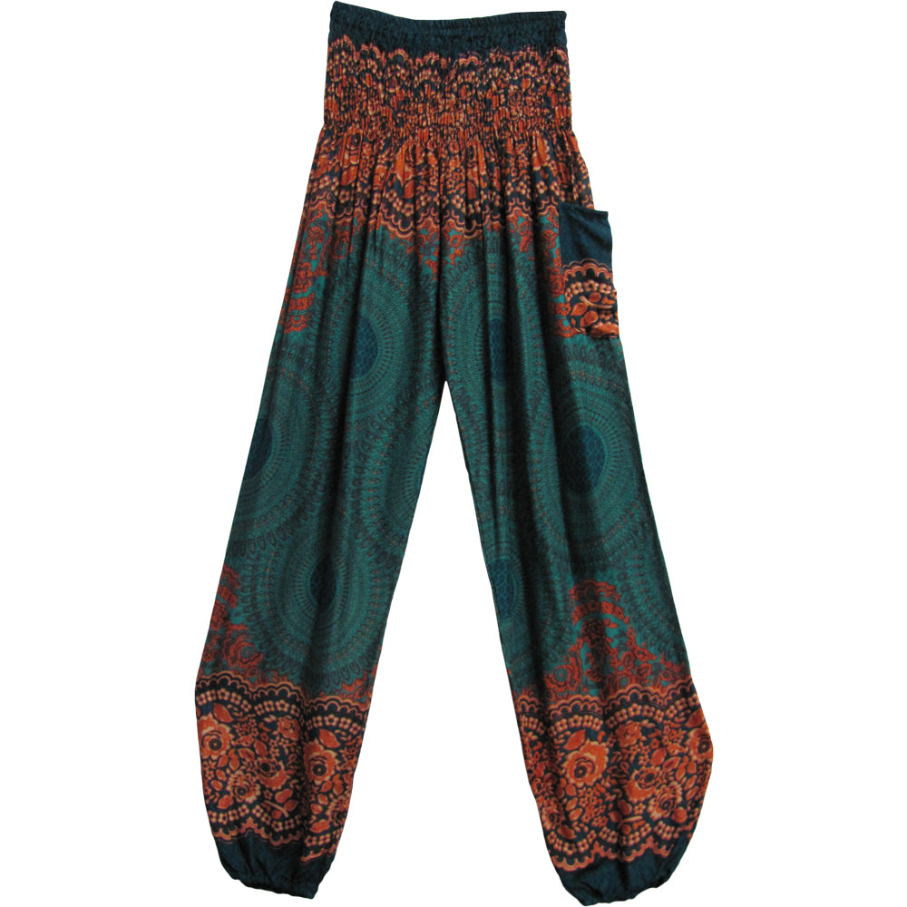 Indian Bohemian Gypsy Mandala Print Yoga Harem Pants THNONA9 - Ambali Fashion Women's Pants 